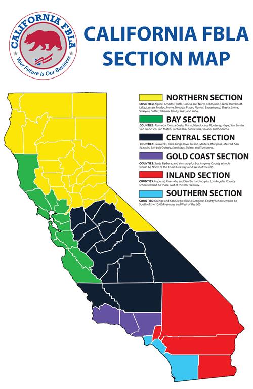 CA FBLA Sections Map 